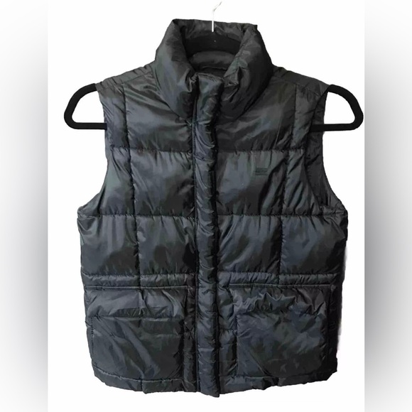 Levi's Box Quilted Puffer Vest Women's Size Small Black Recycled - Picture 2 of 11